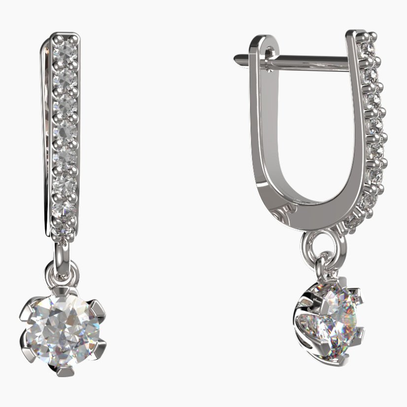 BG zlaté náušnice 870 Bílé zlato - 585 Diamant