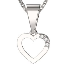 BG zlatý přívěšek srdíčko 1257 Bílé zlato - 585 Diamant