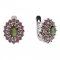BG earring oval 001-07 - Metal: Silver 925 - rhodium, Stone: Garnet
