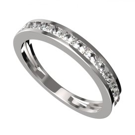 BG zlatý prstýnek 500a Bílé zlato - 585 Bílý kubický zirkon