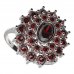 BG ring oval 021-I - Metal: Silver 925 - rhodium, Stone: Garnet
