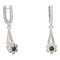 BG earring flower 518-G91 - Metal: Silver 925 - rhodium, Stone: Moldavit and garnet