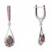 BG earring drop stone  638 - Metal: Silver 925 - rhodium, Stone: Moldavit and garnet
