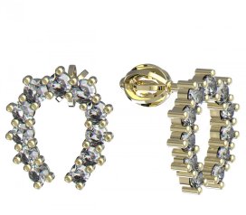 Bg náušnice 001 Žluté zlato - 585 Diamant