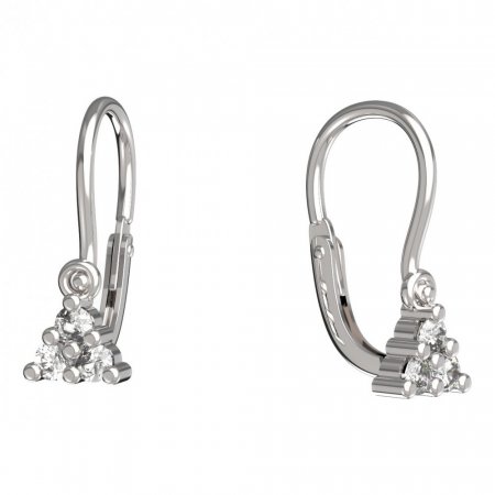 BeKid, Gold kids earrings -773 - Switching on: Brizura 0-3 roky, Metal: White gold 585, Stone: Diamond