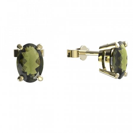 BG garnet earring 711. - Switching on: Puzeta, Metal: Silver 925 - rhodium, Stone: Moldavite
