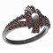 BG ring circular stone 537-G - Metal: Silver 925 - rhodium, Stone: Garnet and pearl