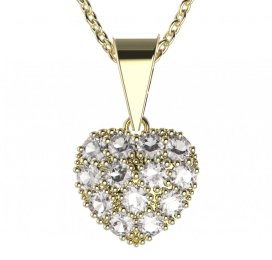 BG zlatý diamantový přívěšek srdíčko 1571 Žluté zlato - 585 Diamant lab-grown
