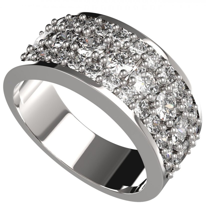 Zlatý prsten s lab-grown diamantem, bílé zlato 585 – 268