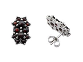 granátové náušnice - 168 03 Bílé zlato - 585 Granát