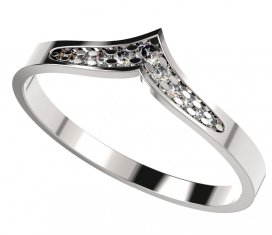 BG zlatý diamantový prstýnek 946 /snubní/ Bílé zlato - 585 Diamant lab-grown
