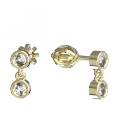 BG zlaté náušnice 790 Žluté zlato - 585 Diamant