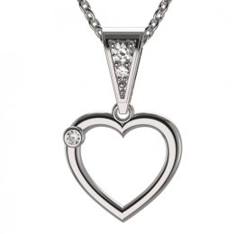 BG zlatý diamantový přívěšek srdíčko 1550 Bílé zlato - 585 Diamant lab-grown