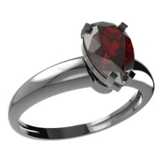 BG prsten s kapkovitým kamenem 494-I Stříbro 925 - ruthenium (30-90dní) Granát