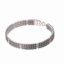 BG náramek 042 Stříbro 925 - rhodium Granát