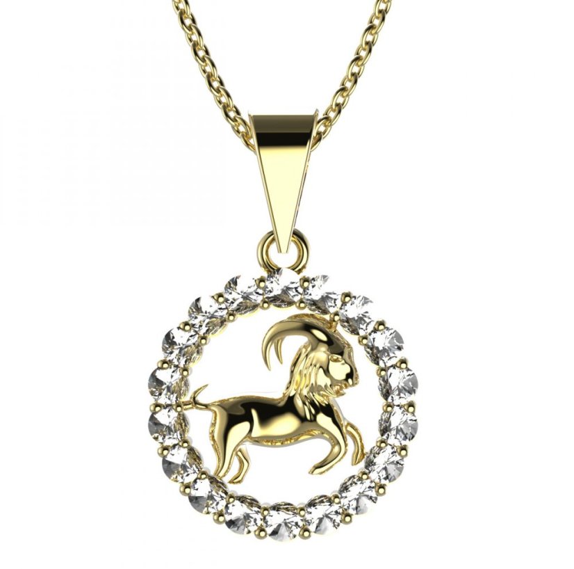 BG zlatý přívěšek Kozoroh 044 Žluté zlato - 585 Diamant