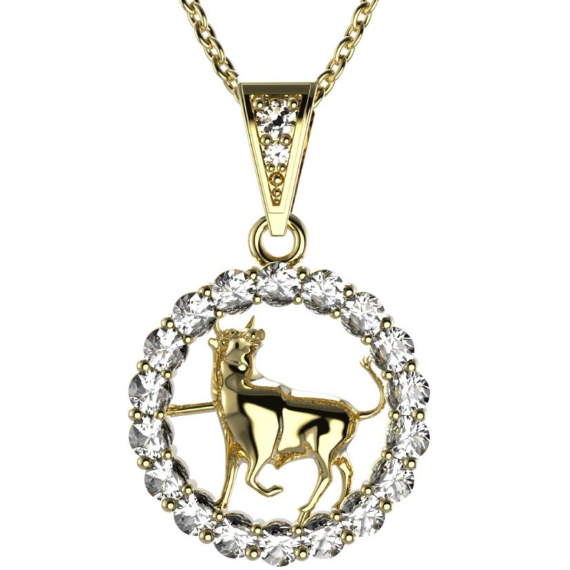 BG zlatý přívěšek Býk 044 Žluté zlato - 585 Diamant