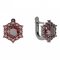 BG náušnice kulatého tvaru 230-07 - Kov: Stříbro 925 - rhodium, Kámen: Granát