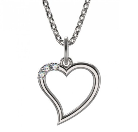BeKid dětský přívěšek srdíčko 1165o Bílé zlato - 585 Bílý kubický zirkon