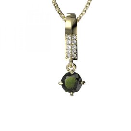 BG vltavínový přívěšek 680 Žluté zlato - 585 Vltavín a diamant