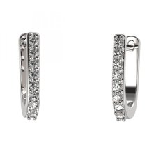 BG zlaté náušnice 91 Bílé zlato - 585 Diamant