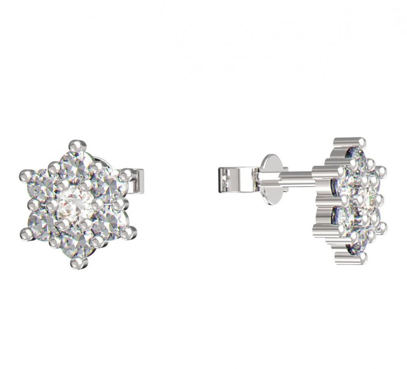 BeKid dětské náušnice hvězdička 109 Bílé zlato - 585 Diamant