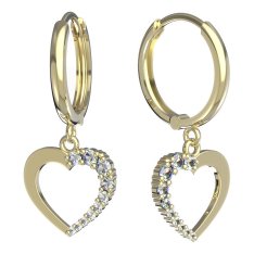 BeKid dívčí náušnice srdíčko 1251 Žluté zlato - 585 Bílý kubický zirkon