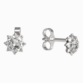 BG zlaté náušnice 886 Bílé zlato - 585 Diamant