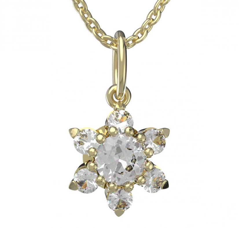 BeKid dětský přívěšek hvězdička 978 Žluté zlato - 585 Diamant