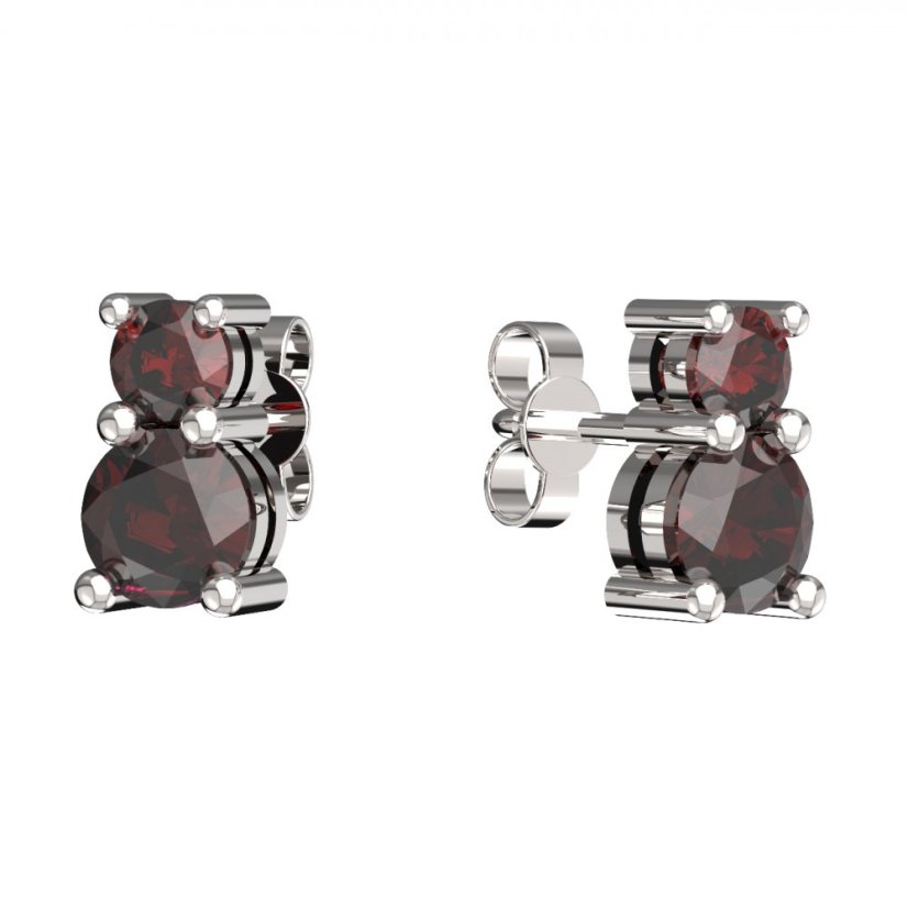 BG  náušnice s granátem nebo vltavínem 746 Stříbro 925 - rhodium Granát