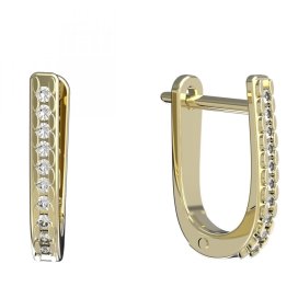 BG zlaté náušnice 89 Žluté zlato - 585 Bílý kubický zirkon