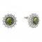 BG earring circular -  096 - Metal: Silver 925 - rhodium, Stone: Garnet