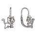 BeKid, Gold kids earrings -1184 - Switching on: Brizura 0-3 roky, Metal: White gold -585, Stone: Pink cubic zircon