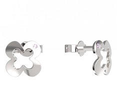 BeKid dětské náušnice čtyřlístek 849 Bílé zlato - 585 Diamant