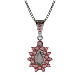 BG přívěs kapkovitého tvaru 147-2 Stříbro 925 - ruthenium (30-90dní) Granát