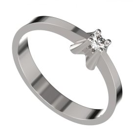 BG zlatý diamantový prstýnek 770 Bílé zlato - 585 Diamant lab-grown
