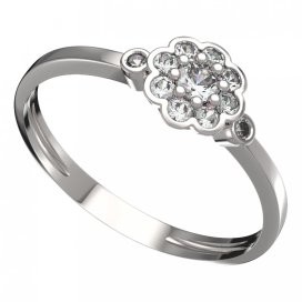 BG zlatý prstýnek 552 L Bílé zlato - 585 Diamant