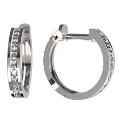 BG zlaté náušnice 654 ktlhy Bílé zlato - 585 Diamant