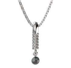 BG zlatý přívěšek 1290 s perlou Bílé zlato - 585 Bílý kubický zirkon