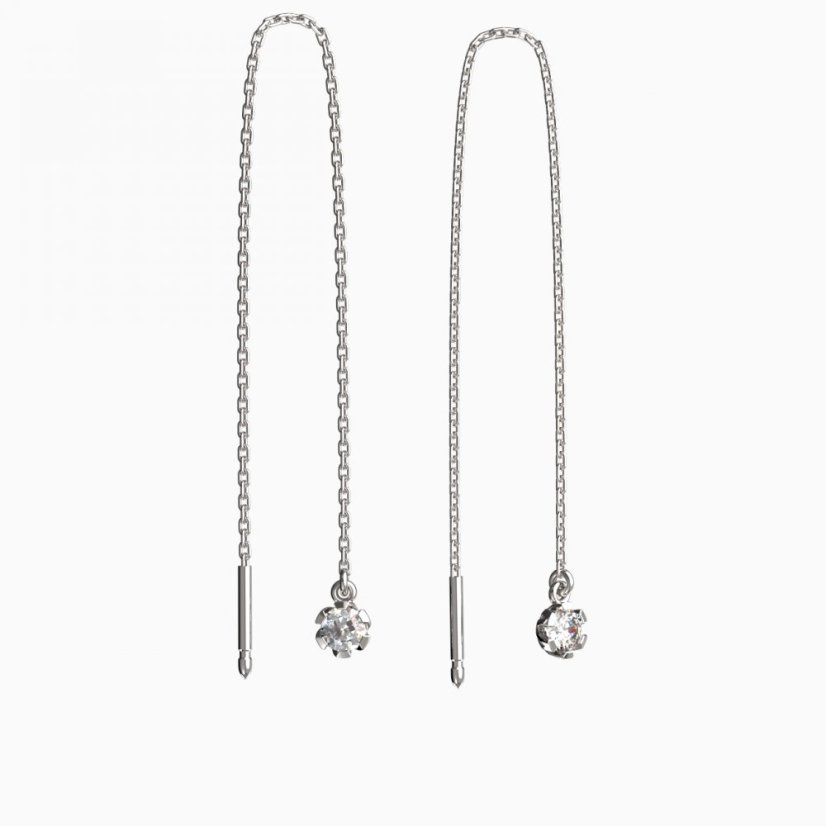 BeKid dětské náušnice 869 Bílé zlato - 585 Diamant