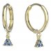 BeKid, Gold kids earrings -773 - Switching on: Circles 15 mm, Metal: Yellow gold 585, Stone: Light blue cubic zircon