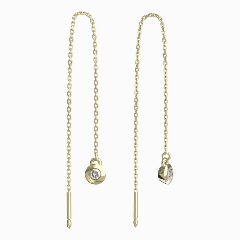 BeKid dětské náušnice 732 Žluté zlato - 585 Diamant