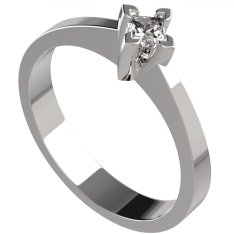 BG zlatý diamantový prstýnek 775 Bílé zlato - 585 Diamant lab-grown