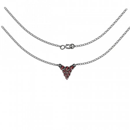 BG náhrdelník vsazený granát  172 - Kov: Stříbro 925 - rhodium, Kámen: Granát