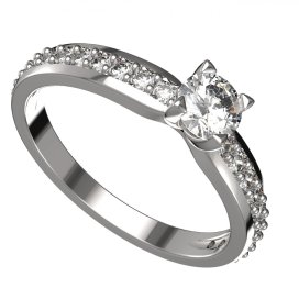 BG zlatý prstýnek 1123 Bílé zlato - 585 Diamant