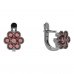 BG earring circular 140-07 - Metal: Silver 925 - rhodium, Stone: Garnet