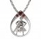 BG garnet pendant - 047 Aquarius - Metal: Silver 925 - ruthenium, Stone: Garnet