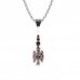 BG pendant pearl 537-B - Metal: Silver 925 - rhodium, Stone: Garnet and pearl