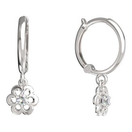 BeKid dětské náušnice šestilístek 842 Bílé zlato - 585 Diamant