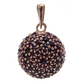 BG přívěs vsazený český granát  460 Žluté zlato - 585 Granát